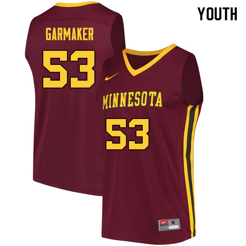 Youth #53 Dick Garmaker Minnesota Golden Gophers College Basketball Jerseys Sale-Maroon - Click Image to Close